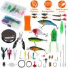 383 Pcs Fishing Lures Tackle Box Bass Fishing Animated Lure Crankbaits Spinnerbaits Soft Plastic Worm Saltwater Freshwater Fishing Kit