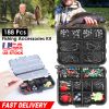 188 Pcs Fishing Accessory Kit Portable Fishing Set Including Jig Hooks Sinker Weights Spoon Lure Removable Split Shot w/ Tackle Box