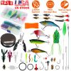 383 Pcs Fishing Lures Tackle Box Bass Fishing Animated Lure Crankbaits Spinnerbaits Soft Plastic Worm Saltwater Freshwater Fishing Kit