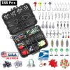 188 Pcs Fishing Accessory Kit Portable Fishing Set Including Jig Hooks Sinker Weights Spoon Lure Removable Split Shot w/ Tackle Box