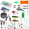 383 Pcs Fishing Lures Tackle Box Bass Fishing Animated Lure Crankbaits Spinnerbaits Soft Plastic Worm Saltwater Freshwater Fishing Kit