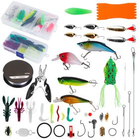 383 Pcs Fishing Lures Tackle Box Bass Fishing Animated Lure Crankbaits Spinnerbaits Soft Plastic Worm Saltwater Freshwater Fishing Kit