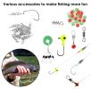 188 Pcs Fishing Accessory Kit Portable Fishing Set Including Jig Hooks Sinker Weights Spoon Lure Removable Split Shot w/ Tackle Box
