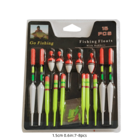 15pcs Fishing Floats Bobber Set