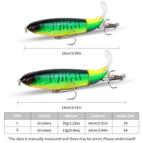 10 pcs 1 set 35g 14cm Topwater Fishing Lure Kit With Lifelike Swiveling Tail Vibrant Realistic Bait For Freshwater & Saltwater