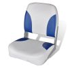 Boat Seat Foldable Backrest with Blue-white Pillow 16.1"x14.2"x18.9"
