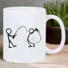 Stick Figure Rod Fighting... Coffee Mug - 11 oz
