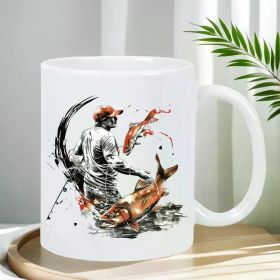 Vibrant Fishing Scene Ceramic Mug... Coffee Mug - 11 oz