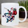 Santa Claus Fishing, Double-Sided Graphics... Coffee/Tea Cup - 11 oz