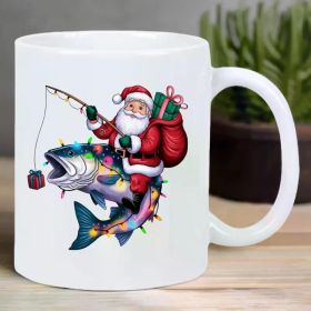 Santa Claus Fishing, Double-Sided Graphics... Coffee/Tea Cup - 11 oz