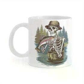 Funny Skeleton Fisherman... Coffee Mug - 11 oz