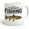 I'd Rather Be Fishing" 11oz White Ceramic Mug - Double-Sided Print