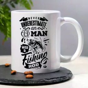 'Old for Man with Fishing Rod'... Coffee/Tea Cup - 11 oz