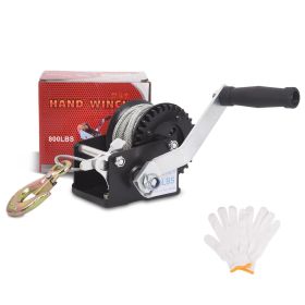 800 lbs. Boat Trailer Hand Winch with Gloves