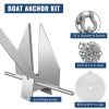 VEVOR Boat Anchor Kit 8.5 lb Fluke Style Anchor, Hot Dipped Galvanized Steel Fluke Anchor, Marine Anchor with Anchor, Rope, Shackles