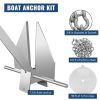 VEVOR Boat Anchor Kit 13 lb Fluke Style Anchor, Hot Dipped Galvanized Steel Fluke Anchor, Marine Anchor with Anchor, Shackles, Chain