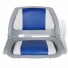 Boat Seat Foldable Backrest with Blue-white Pillow 16.1"x20.1"x18.9"