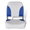 Boat Seat Foldable Backrest with Blue-white Pillow 16.1"x14.2"x18.9"