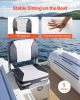 Boat Seat, Low Backrest, Folding Fishing Boat Seat with Thickened Sponge Cushion & Waterproof PVC Leather, Aluminum Alloy Hinges