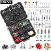 188 Pcs Fishing Accessory Kit Portable Fishing Set Including Jig Hooks Sinker Weights Spoon Lure Removable Split Shot w/ Tackle Box