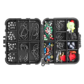 188 Pcs Fishing Accessory Kit Portable Fishing Set Including Jig Hooks Sinker Weights Spoon Lure Removable Split Shot w/ Tackle Box
