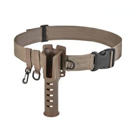 1 pc Fishing Waist Belt With Adjustable Wading Belt Buckle (Color: Khaki)